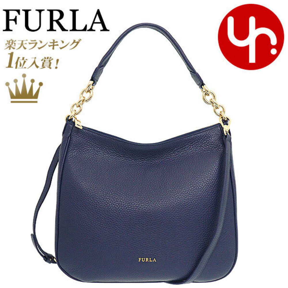FURLA Blue NOTTE Shoulder Bag Cometa Leather Hobo Crossbody